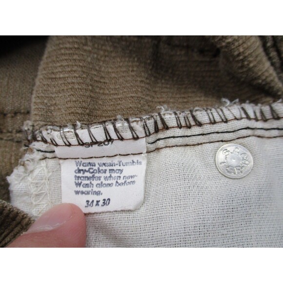 VINTAGE Levis Jeans Men 33x25 Brown White Tab Corduroy Bootcut Western 80s USA - Picture 6 of 14